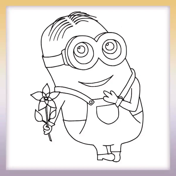 Minion với một bông hoa